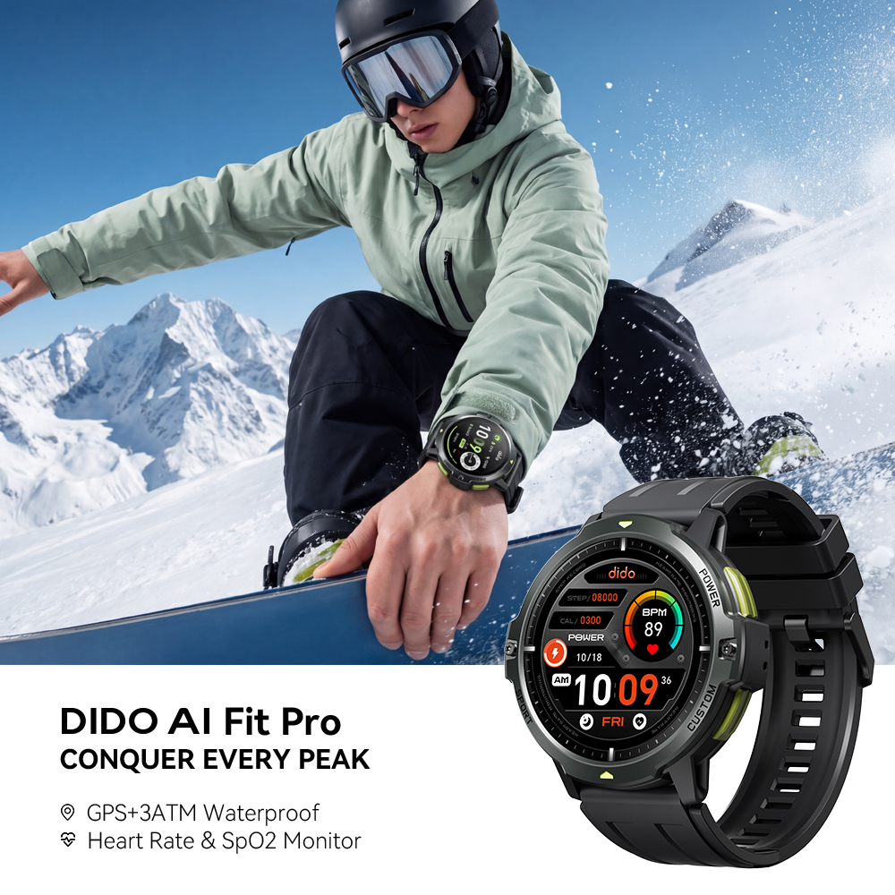 Audio Music Light - Dido AI Fit Pro GPS Smartwatch