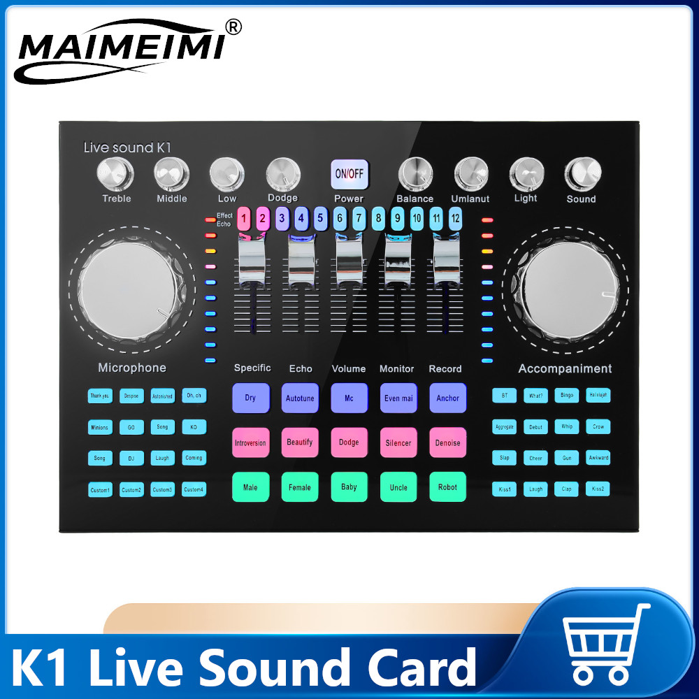 Audio And Music Mixer - K1 Live Sound Card Voice Changer