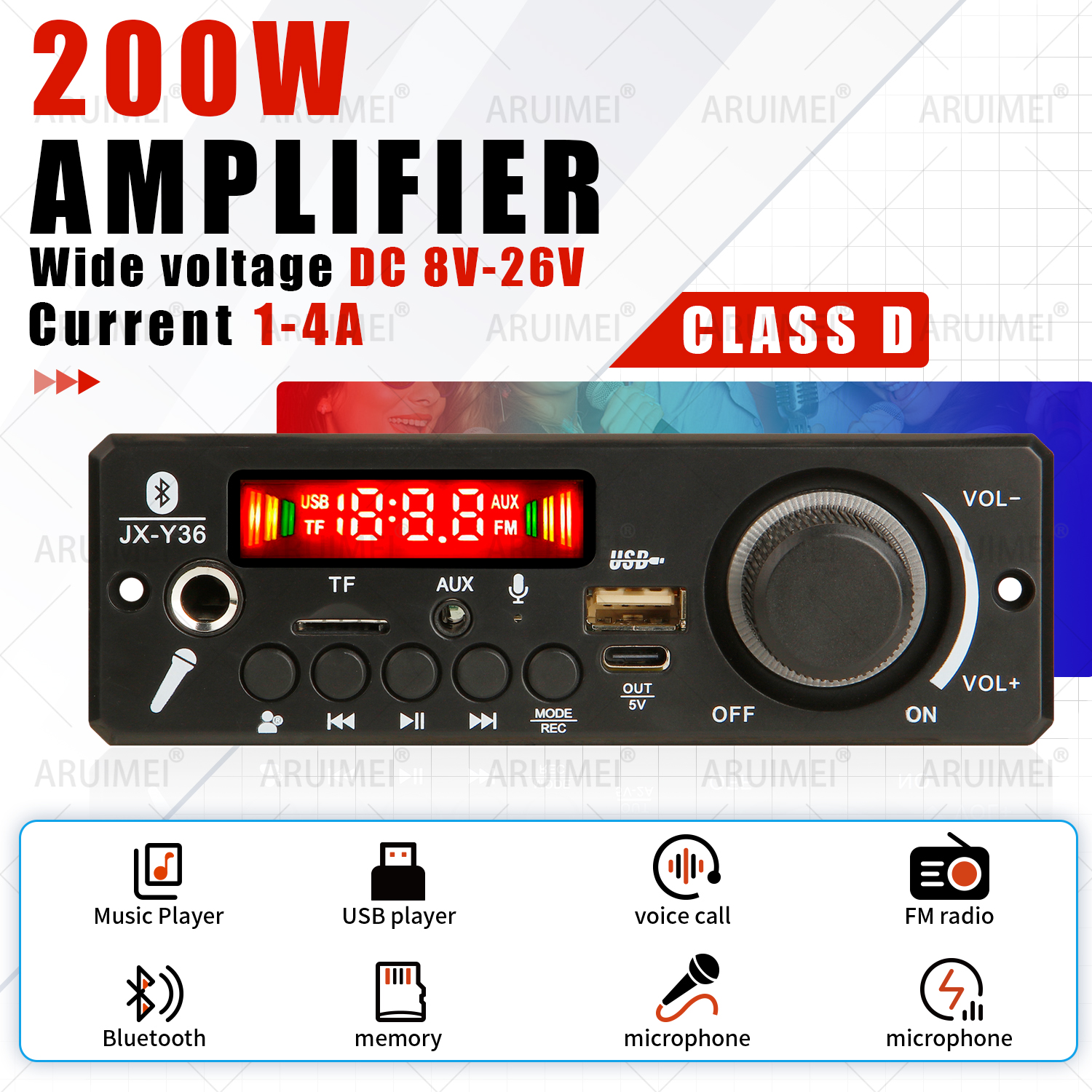 Audio Music Recorder - ARUIMEI 200W Amplifier Bluetooth Decoder Board