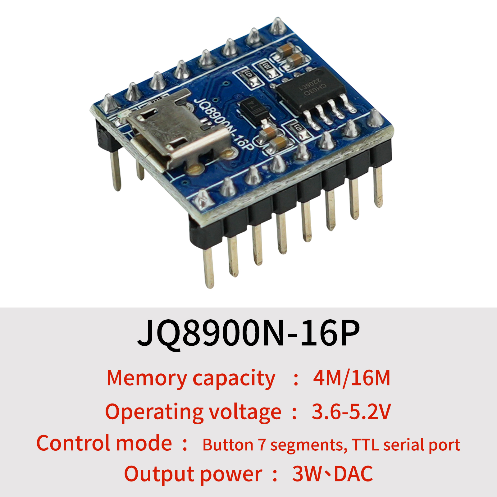 Voice Playback Module, JQ8900N - Audio Music Mp3 Download Free 评论和价格