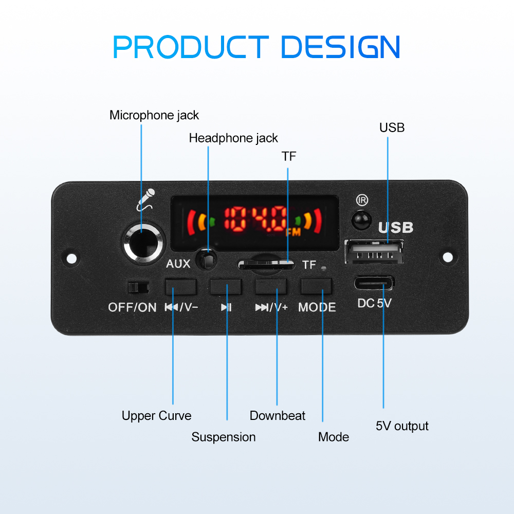 Power amplifier 2x5W Bluetooth - Audio Music Free Mp3 评论和价格