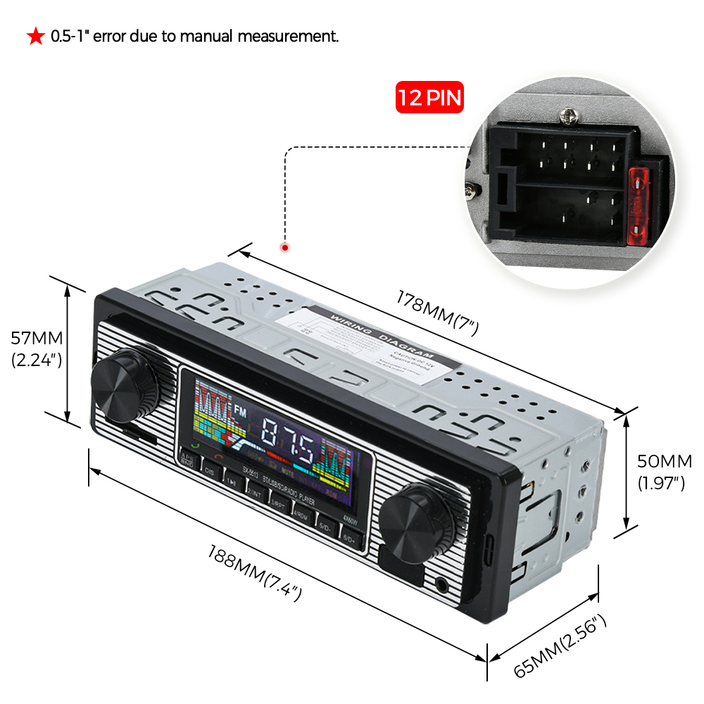 Vintage Car Radio Vehicle Inte - Audio Music Player 评论和价格