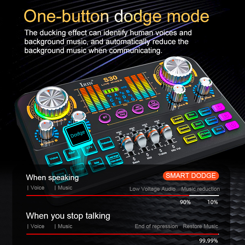 IRIN S30 Live Sound Card Audio - Audio And Music Mixer 评论和价格