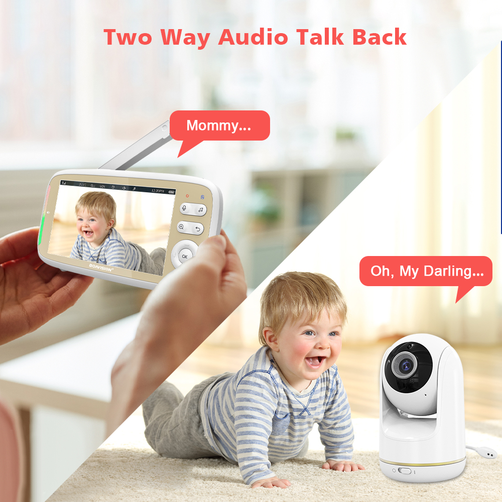 VB803 Baby Monitor 5 Inch 720P - Audio Music For Video 评论和价格