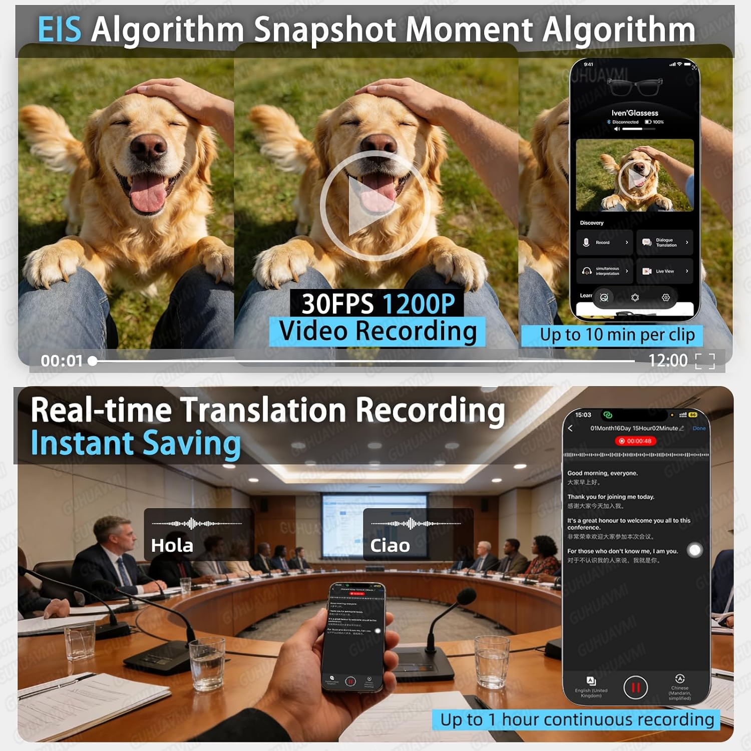 New Smart AI Glasses with 800W - Audio Music For Video 评论和价格