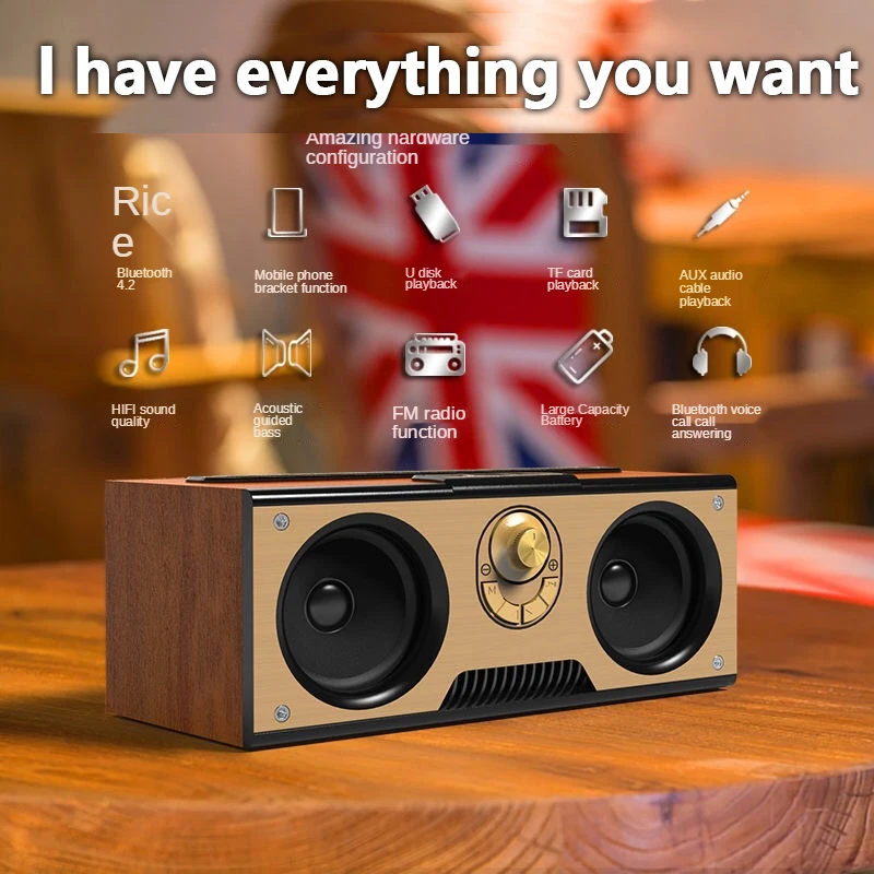 Wireless Dual Audio Wooden Por - Audio Music Center 评论和价格
