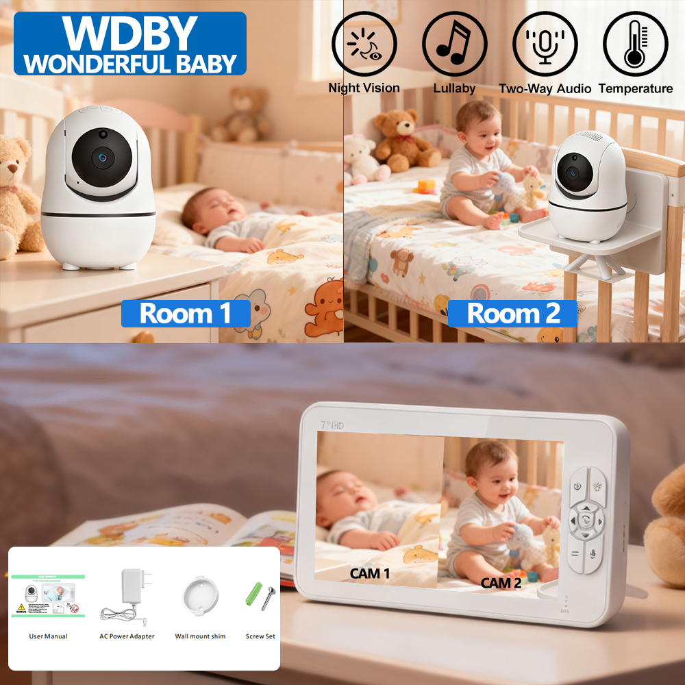 7.0 Inch HD Video Baby Monitor - Audio Music For Video 评论和价格