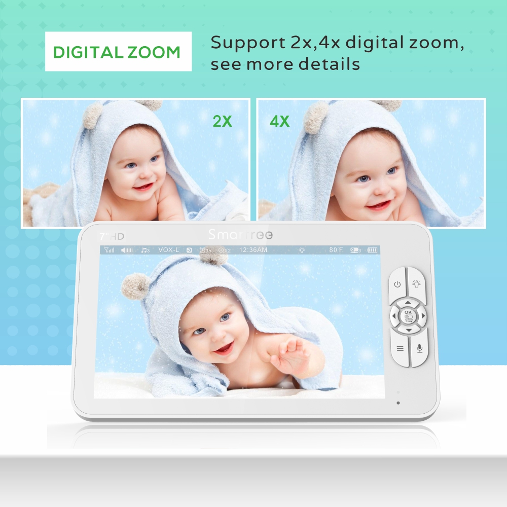 7.0 Inch HD Video Baby Monitor - Audio Music For Video 评论和价格
