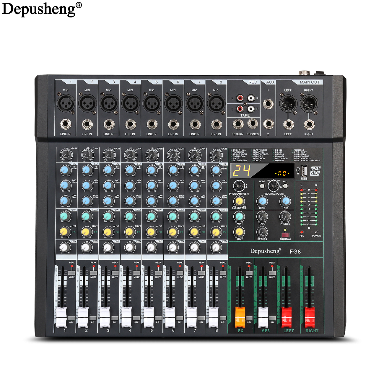 8/12Channel  DJ Console 24DSP  - Audio And Music Mixer 评论和价格
