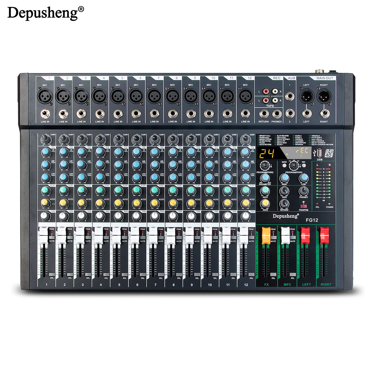 8/12Channel  DJ Console 24DSP  - Audio And Music Mixer 评论和价格