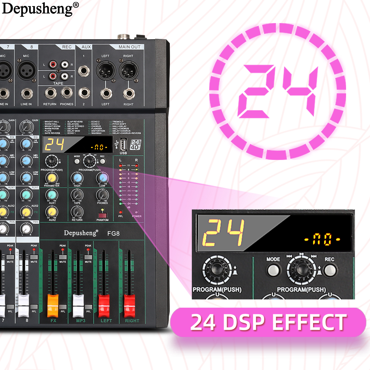 8/12Channel  DJ Console 24DSP  - Audio And Music Mixer 评论和价格