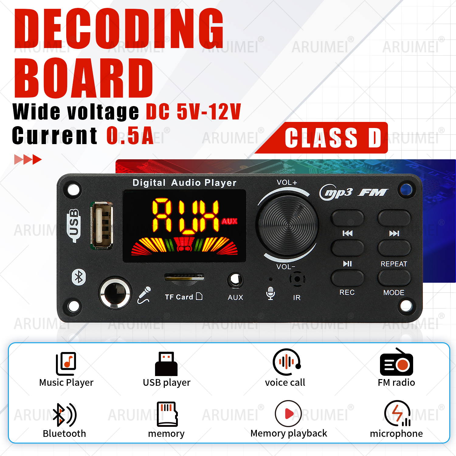 DC 5V 12V Bluetooth 5.0 MP3 WM - Audio Music Recorder 评论和价格