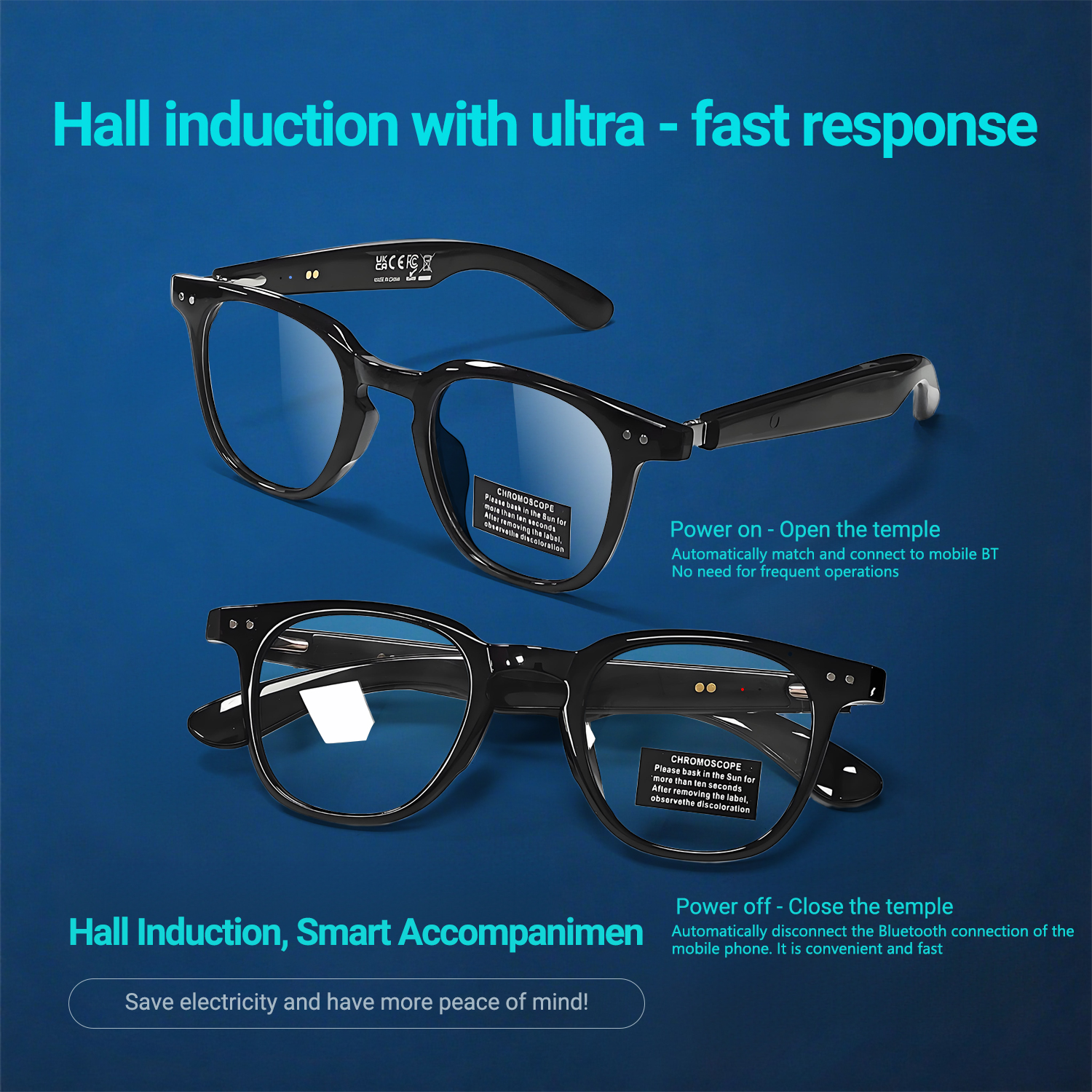 Photochromic Smart Glasses Ant - Audio Music For Video 评论和价格