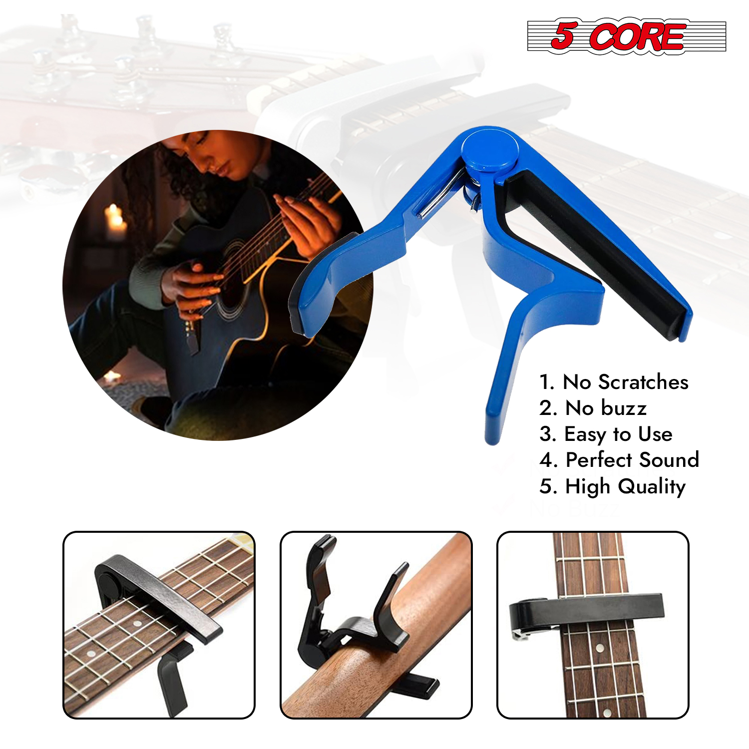 5Core Capo 4Pcs Acoustic Elect - Guitar Capo Clip 评论和价格