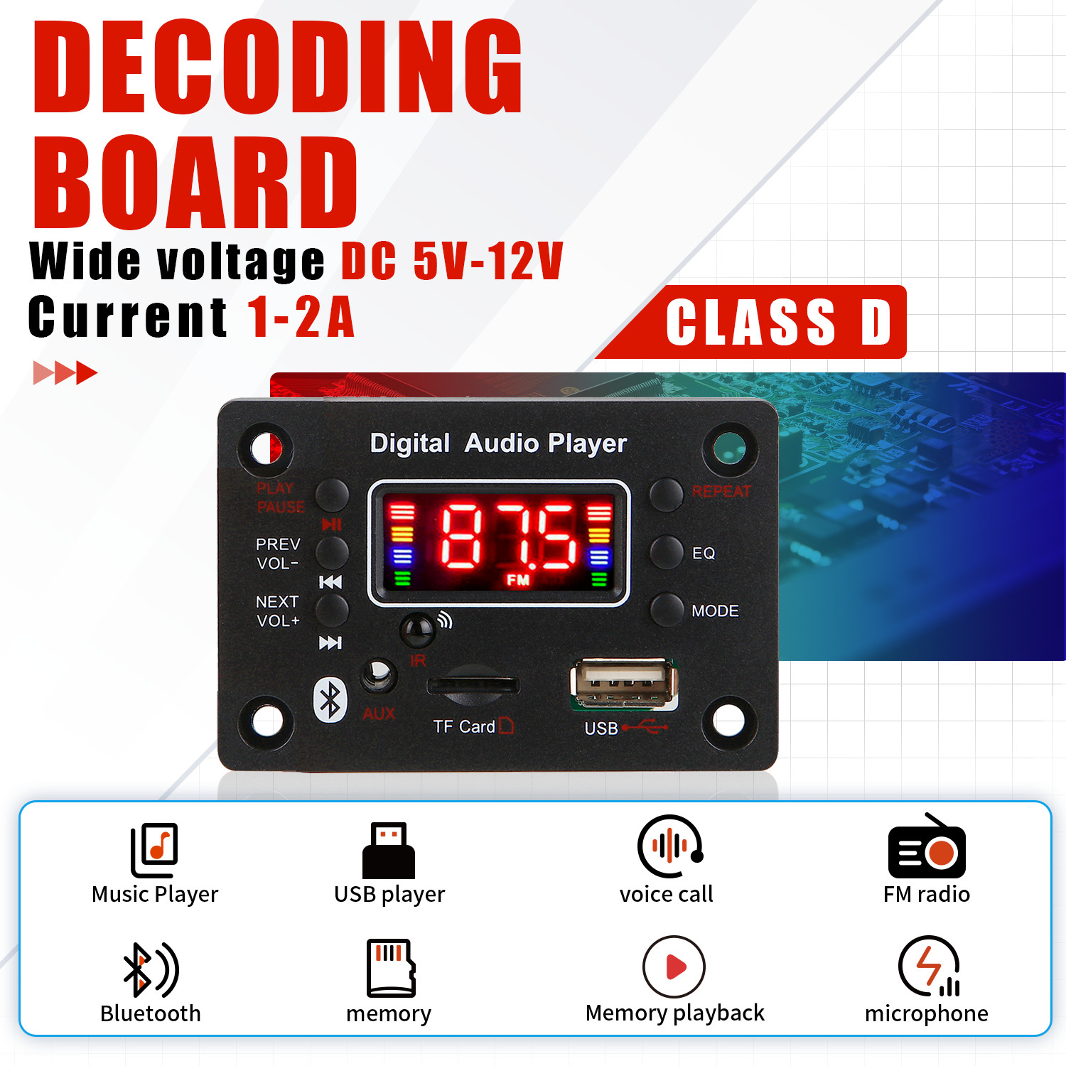 12V Wireless Handsfree Bluetoo - Audio Music Recorder 评论和价格