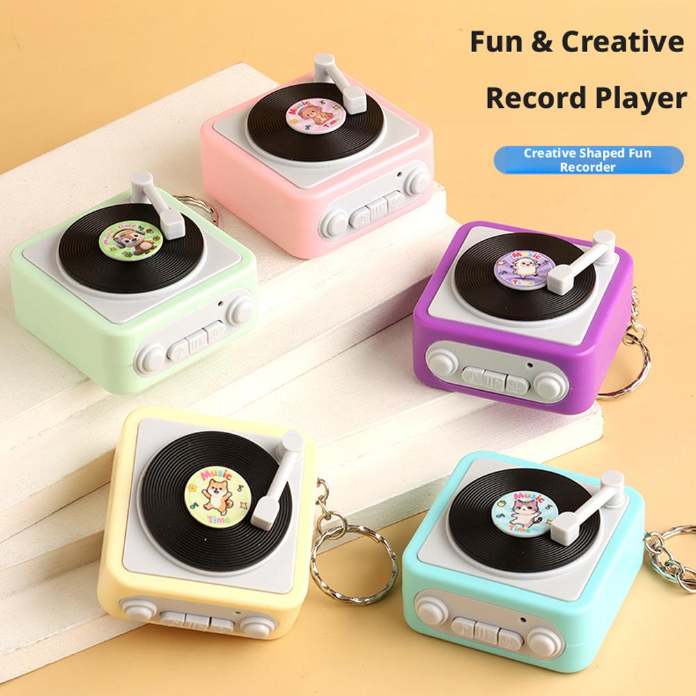 Mini Record Player Keychain, C - Audio Music Recorder 评论和价格