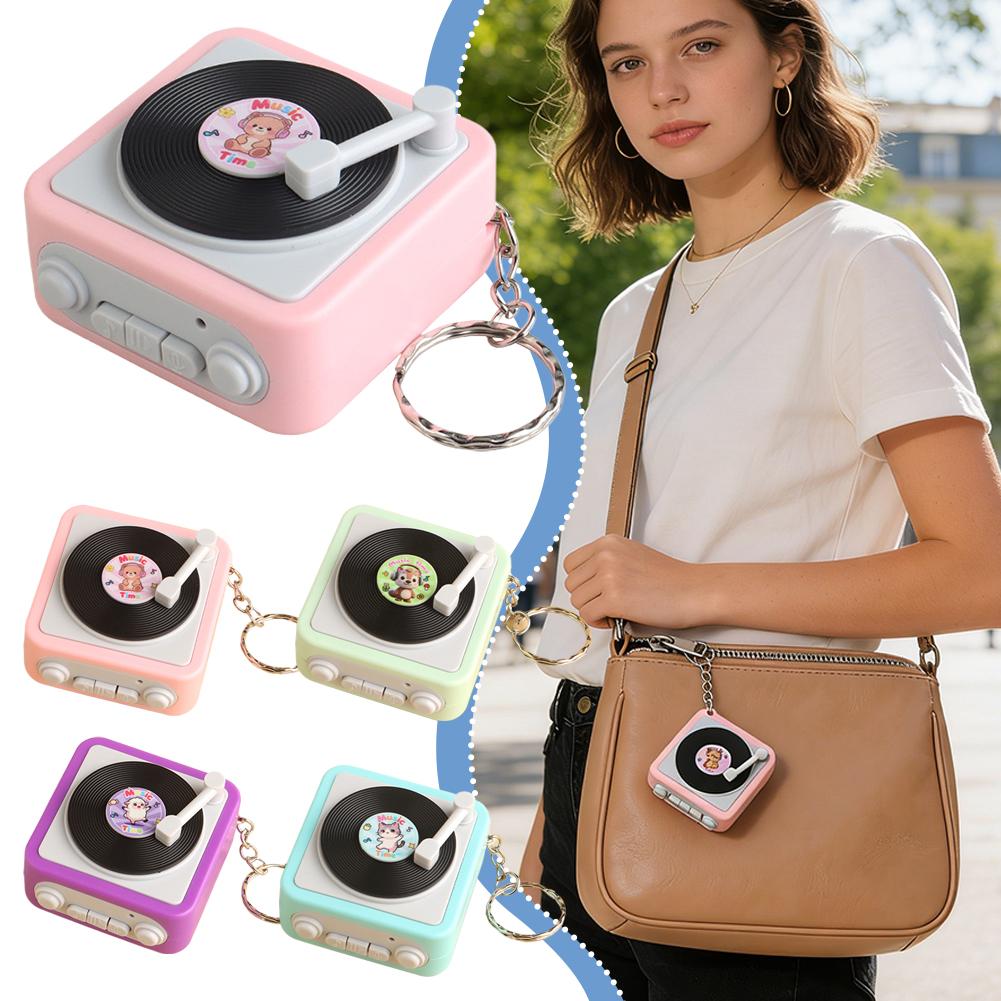 Mini Record Player Keychain, C - Audio Music Recorder 评论和价格