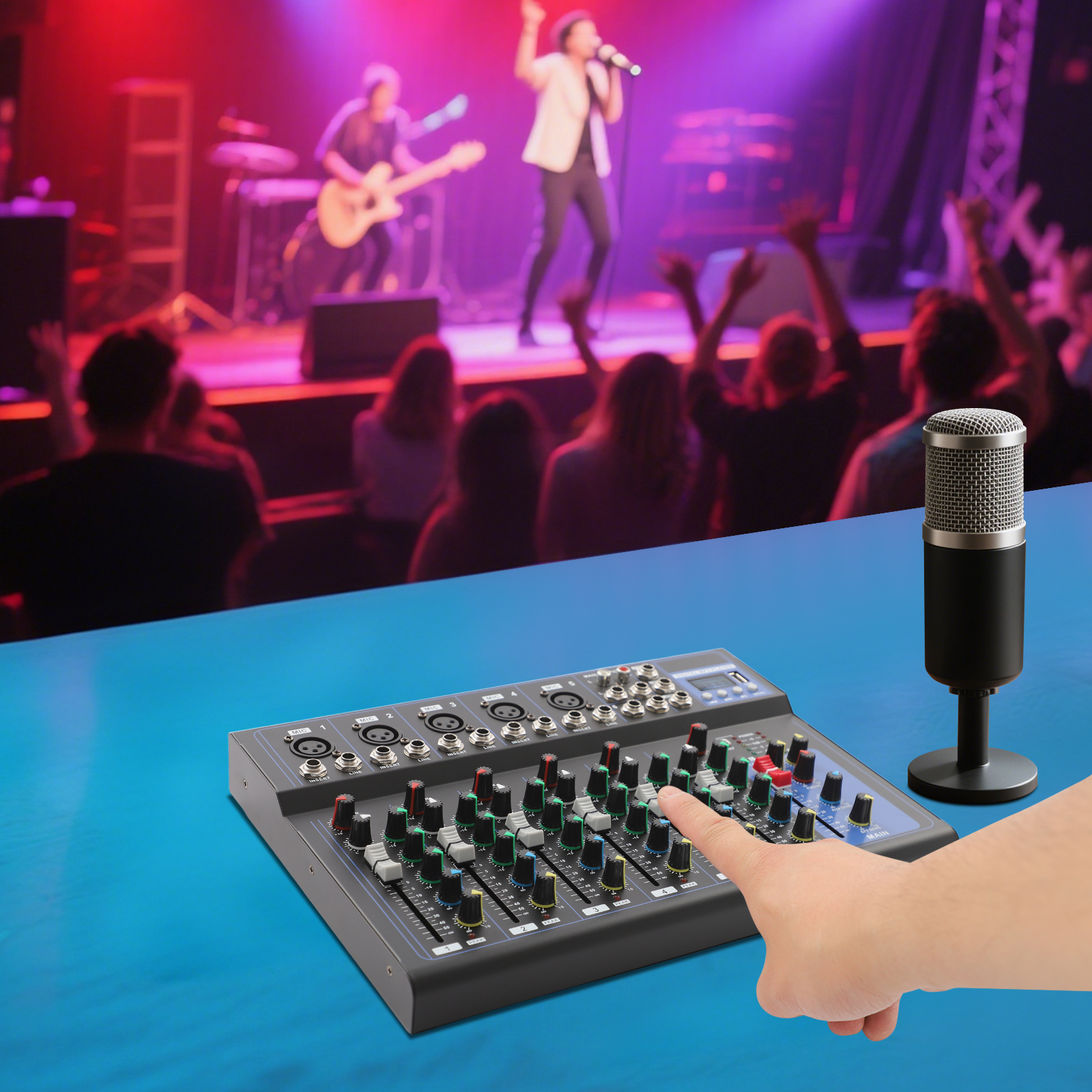 7-channel Audio Mixer Console  - Audio And Music Mixer 评论和价格