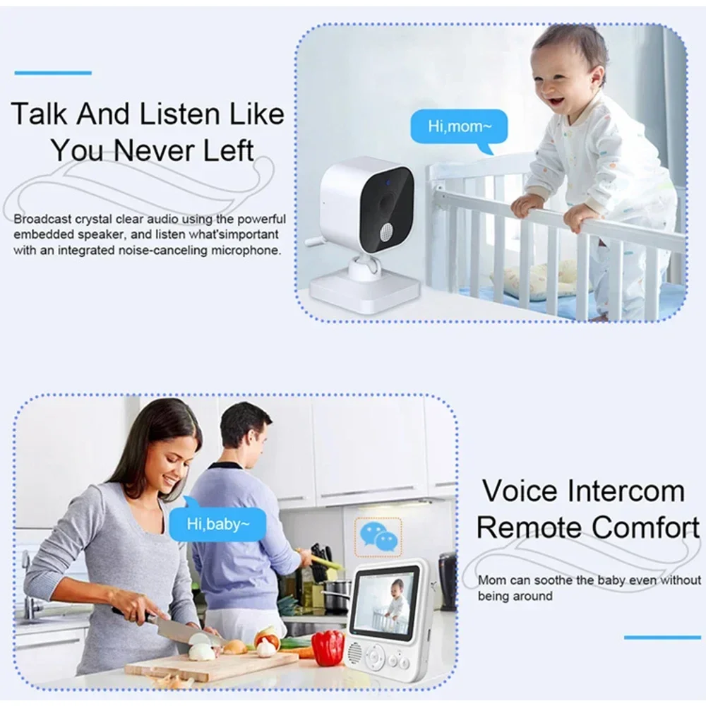 Wireless Baby Monitor 2.8'' LC - Audio Music For Video 评论和价格