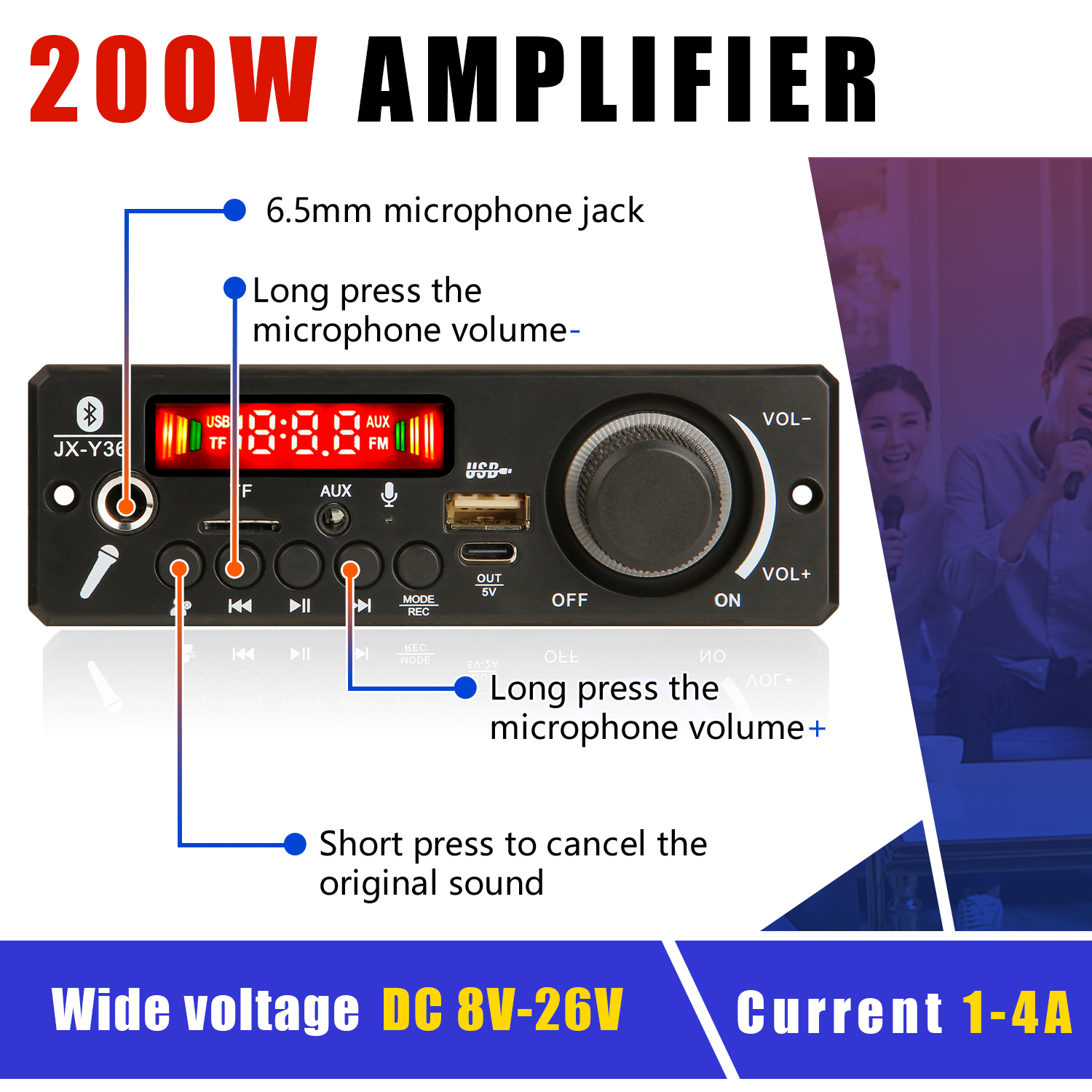 ARUIMEI  200W Amplifier  Bluet - Audio Music Recorder 评论和价格