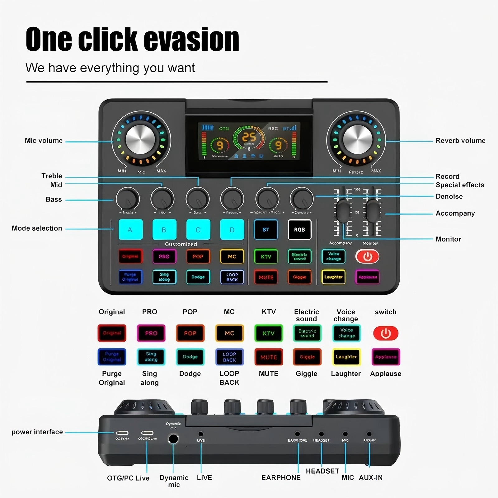 Audio Mixer, Live Sound Card w - Audio And Music Mixer 评论和价格