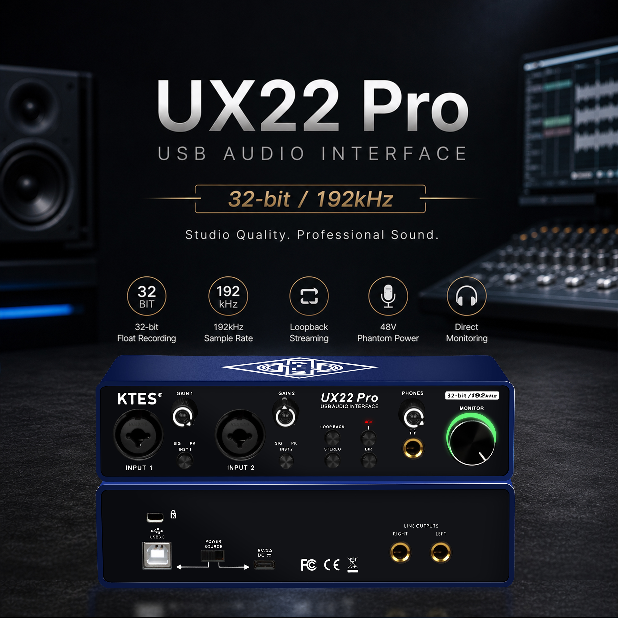 UX22 Pro Audio Interface 192kH - Audio Music Tiktok 评论和价格