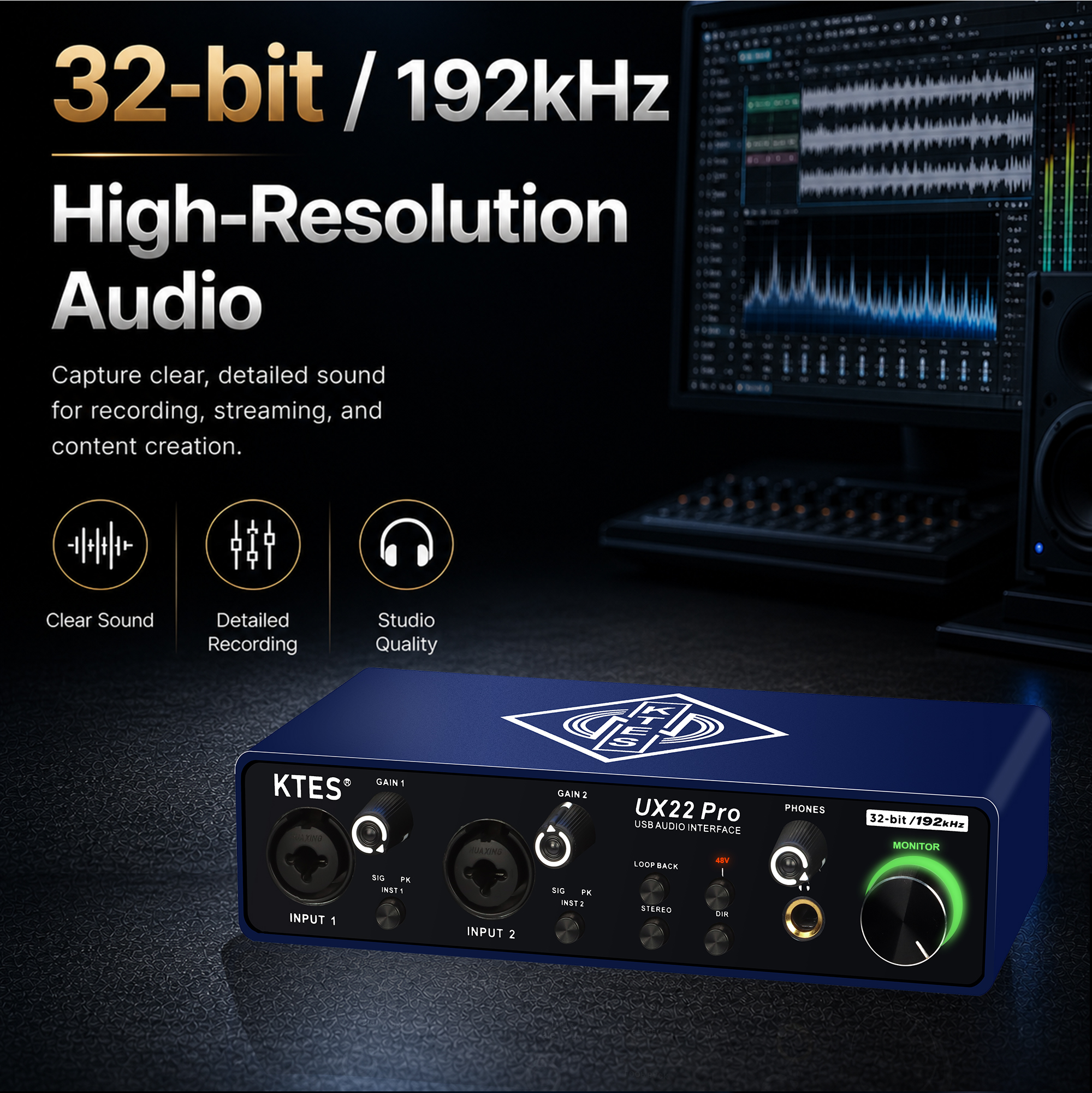 UX22 Pro Audio Interface 192kH - Audio Music Tiktok 评论和价格
