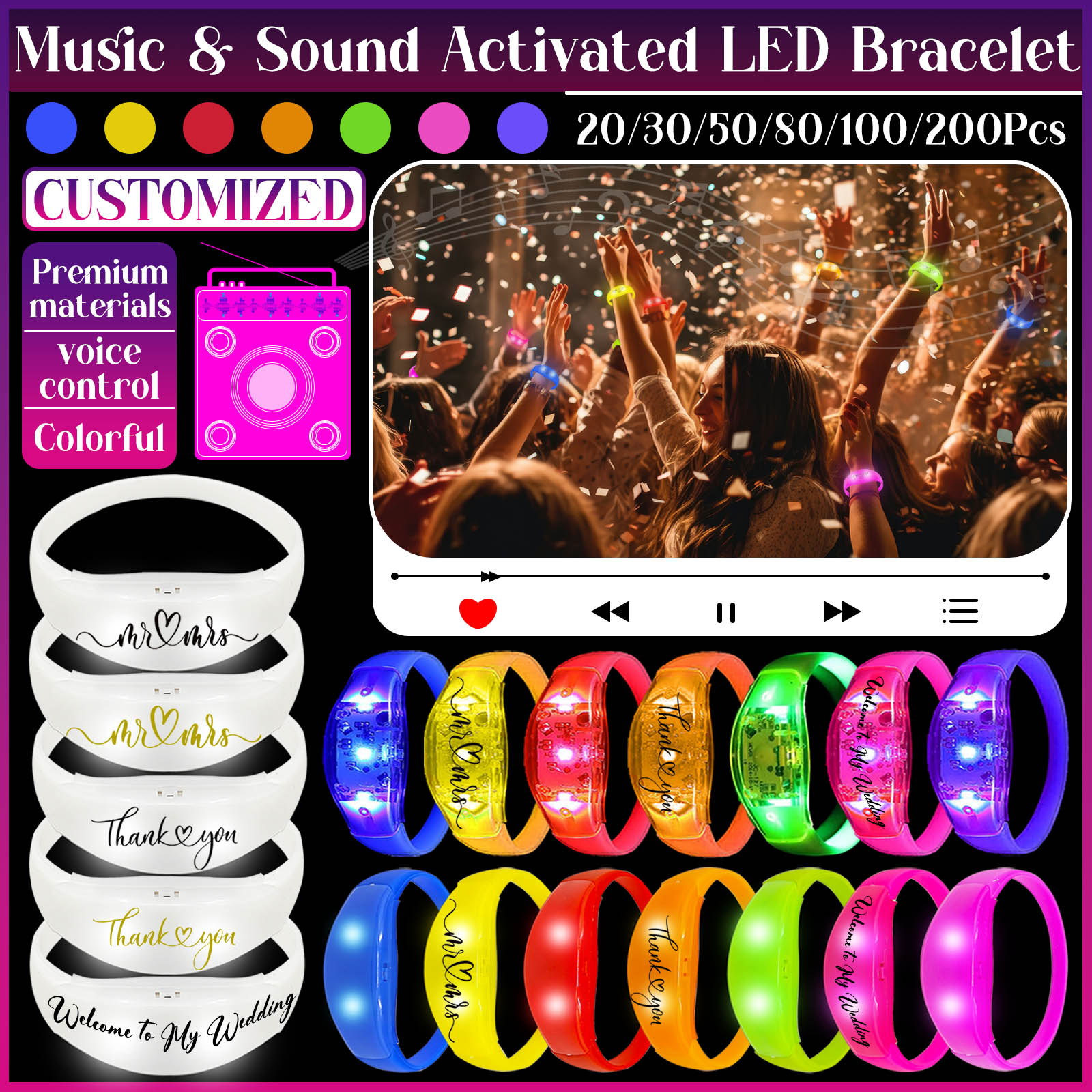 20-200Pcs Music And Sound Acti - Audio Music Light 评论和价格