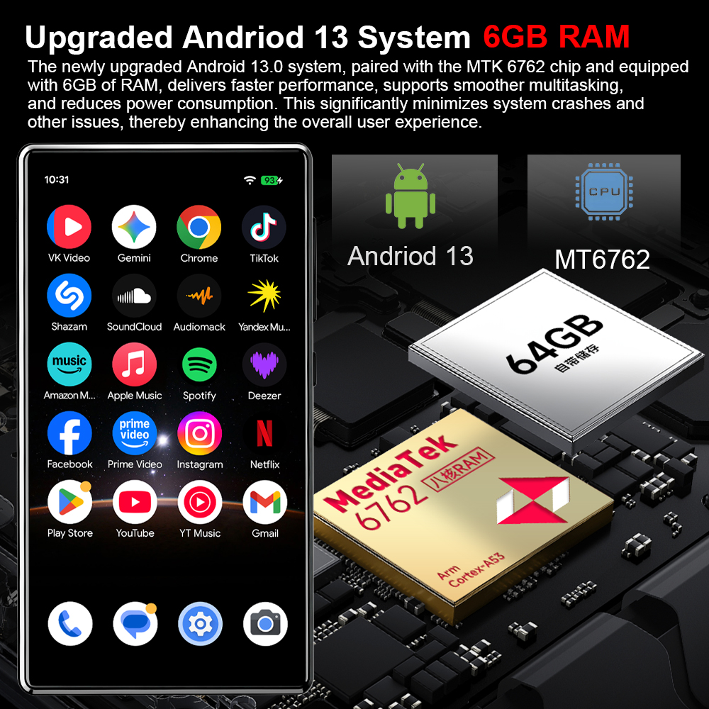 Famue 1080P Android 13.0 4.7-i - Audio Music Recorder 评论和价格